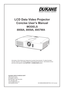 Page 1DUKANE CORP AV SERVICE DEPT 
2900 Dukane Drive
St Charles, IL 60174
800-676-2487 / 630-762-4032 
Fax  630-584-5156
avservice@dukane.com  
www.dukane.com/av
Information in this Guide may change due to product improvements. To obtain the latest 
manuals, literature, and software please visit the Dukane web site at;  \
www.dukane.com/av  
and look at the specific model SUPPORT or DOWNLOADS section.
LCD Data Video Projector
Concise User’s Manual
MODELS 
       8958A, 8959A, 8957WA...