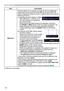 Page 5858
SCREEN menu
ItemDescription
MyScreen This item allows you to capture an image for use as a MyScreen 
image which can be used as the BLANK screen and START UP 
screen. Display the image you want to capture before executing the 
following procedure.
(1)  
Selecting this item displays a dialog 
titled “MyScreen”. It will ask you if 
you start capturing an image from 
the current screen.
Please wait for the target image to be displayed, and press 
the ENTER or INPUT button when the image is displayed. The...