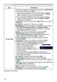 Page 6666
OPTION menu
ItemDescription
MY BUTTON
This item is to assign one of the following functions to  MY BUTTON 
(1 to 4) on the remote control (
 6).
(1)   Use the ▲/▼ buttons on the MY BUTTON menu to select a 
button from MY BUTTON - 1 to 4 and press the ► or  ENTER 
button to display the MY BUTTON setup dialog. 
(2)   Then using the ▲/▼/◄/► buttons sets one of the following 
functions to the chosen button. Press the ENTER or INPUT 
button to save the setting.
SLIDESHOW:  Selects  the  input  from  USB...