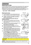 Page 6565
Maintenance 
Maintenance
A lamp has finite product life. Using the lamp for long periods of time could cause 
the pictures darker or the color tone poor. Note that each lamp has a different 
lifetime, and some may burst or burn out soon after you start using them. 
Preparation of a new lamp and early replacement are recommended.  To prepare 
a new lamp, make contact with your dealer and tell the lamp type number .
Replacing the lamp
Type number :  8933W : 456-8933W 
 CP-EW300 : DT01491
1.Turn the...