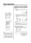 Page 2424
MENU
V-KEYSTONE PC
LAMP
H-KEYSTONE VOL. EXIT
ENTER
VIDEO
TEMPSTAND BYOPERATE
1-2
2
QUICK ALIGN.
PC VIDEOVOLUME
PRESET HIDE
ENTER
MENU EXIT
FREEZE
OPERATE
V-KEYSTONEH-KEYSTONESCREENDIGITAL
ZOOM
FOCUS
W
S
1-2
2
LAMP TEMP STAND BYOPERATE
Light on
  Projector: Indicator part
LAMP TEMP STAND BYOPERATE
Light on
OPERATEOPERATE
Projector: 
Control panel
Remote control 
unit
Projector : Indicator
Basic Operations
Note
•
Messages are displayed in the language set
by  the user in the “Language” menu. The pre-...