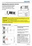 Page 4140LWU701i/LW751i/LX801i/LWU601i/LW651i
User's Manual - Operating Guide020-000786-02
LIT MAN USR D2
Operating
Adjusting the projector’s elevator
Increasing or shortening the length of 
the elevator feet shifts the projection 
position and the projection angle.
Turn the elevator feet each to adjust 
their length.
►Do not lengthen the elevator feet exceeding 30 mm. The foot
lengthened exceeding the limit may come off and drop the projector down, and
result in an injury or damaging the projector.
►Do not...