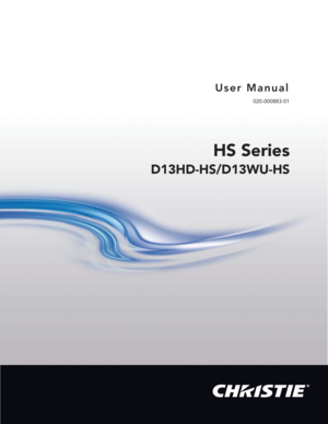 Page 1HS Series
D13HD-HS/D13WU-HS
User Manual
020-000883-01 