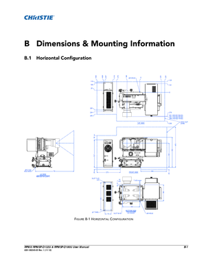 Page 123RPMX/RPMSP-D132U & RPMSP-D180U User ManualB-1020-100245-03 Rev. 1 (11/10)
B Dimensions & Mounting Information
B.1 Horizontal Configuration
FIGURE B-1 HORIZONTAL CONFIGURATION 