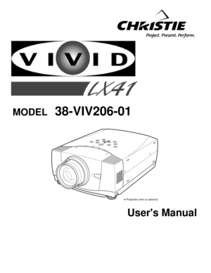 Page 1Users Manual
38-VIV206-01MODEL
✽ Projection lens is optional. 