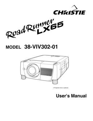 Page 1Users Manual
38-VIV302-01MODEL
✽ Projection lens is optional. 