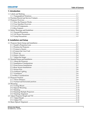 Page 7Table of Contents
M Series User Manuali020-100009-07 Rev. 1 (07-2012)
1: Introduction
1.1 Labels and Marking ..................................................................................................................... 1-1
1.1.1 Typographical Notations...................................................................................................... 1-1
1.2 Purchase Record and Service Contacts .......................................................................................1-2
1.3...