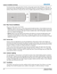 Page 282-8M Series User Manual020-100009-07 Rev. 1 (07-2012)
Section 2: Installation and Setup
Curved screens have a gain greater than 1.0 with a viewing angle much less than 180 degrees. This type of 
screen does not reflect incident light equally in all directions; instead it is concentrated in a viewing cone. The 
audience sitting within the viewing cone area will see a brighter image than those sitting just outside the area.
2.2.4 Rear Screen Installations
There are two basic types of rear screens:...