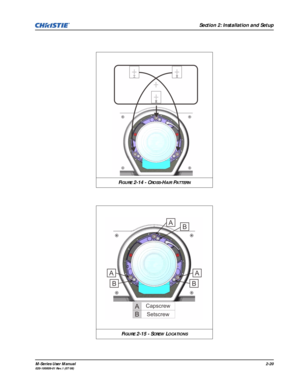 Page 32Section 2: Installation and Setup
M-Series User Manual2-20020-100009-01 Rev.1 (07/08)
FIGURE 2-14 - CROSS-HAIR PATTERN
FIGURE 2-15 - SCREW LOCATIONS 