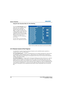 Page 1083-58J Series 1000W and 1200W User Manual020-100706-02  Rev. 1   (03-2014)
Section 3: Operation
Using the Color Saturation Menu for Color Matching
To use the  Color Saturation  menu to 
match colors across  multiple screens. 
In the three Color Adjustment 
submenus (Red, Green, Blue, and 
White—see right), set all main values 
to 1000 and the secondary values to 0, 
if applicable. Then  judge by eye and 
adjust the slide bars as needed. 
NOTE: 
Adjustments here define new x/y 
coordinates in the Color...