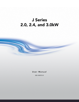 Page 1J Series
2.0, 2.4, and 3.0kW
User Manual
020-100707-01 