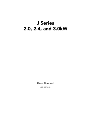 Page 3J Series
2.0, 2.4, and 3.0kW
User Manual
020-100707-01 