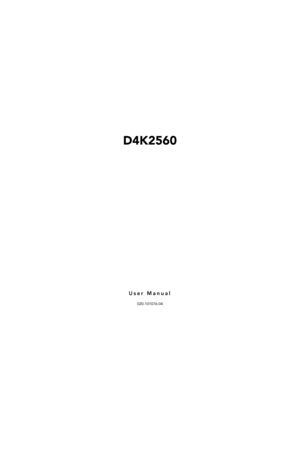 Page 3D4K2560
User Manual
020-101076-04 