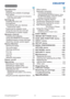 Page 42DWU951/DHD951/DWX951/DXG1051 
Users Manual - Operating Guide020-000661-02 Rev. 1 (06-2014)
&RQWHQWV
Introduction  ...............3
)HDWXUHV 
&KHFNLQJWKHFRQWHQWVRISDFNDJH 
3DUWQDPHV4
3URMHFWRU&RQWUROSDQHODQG,QGLFDWRUV
3RUWV5HPRWHFRQWURO
Setting up  .................9
,QVWDOOLQJWKHOHQVXQLW 9
$UUDQJHPHQW9
&RQQHFWLQJZLWK\RXUGHYLFHV12
)DVWHQLQJWKHFDEOHV
)DVWHQLQJWKHDGDSWHUFRYHU ...