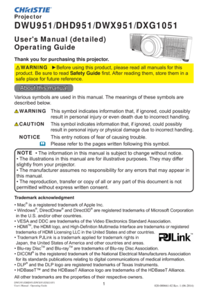 Page 31DWU951/DHD951/DWX951/DXG1051 
Users Manual - Operating Guide020-000661-02 Rev. 1 (06-2014)
‡0DF®LVDUHJLVWHUHGWUDGHPDUNRI$SSOH,QF
‡:LQGRZV®LUHFWUDZ®DQGLUHFW®
LQWKH86DQGRURWKHUFRXQWULHV
‡9(6$DQG&DUHWUDGHPDUNVRIWKH9LGHR(OHFWURQLFV6WDQGDUG$VVRFLDWLRQ
‡
+0,70DGHPDUNVRUUHJLVWHUHG
FRXQWULHV
‡
7UDGHPDUN3-/LQNLVDWUDGHPDUNDSSOLHGIRUWUDGHPDUNULJKWVLQ
-DSDQWKH8QLWHG6WDWHVRI$PHULFDDQGRWKHUFRXQWULHVDQGDUHDV...