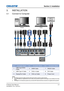 Page 18G Series User Manual020-000648-01  Rev. 3 (02-2014)
Section 3: Installation
3-1
3.  INSTALLATION
3.1  Connect to Computer
NOTE: 
™The diagram shows the cables/connectors that may be used to connect to v\
arious devices.  
™Due to the difference in applications for each country, the accessories \
required in some regions may be different from those 
shown.
 
™This diagram is for illustrative purposes only, and does NOT indicate th\
at these accessories are supplied with the projector.
Ind....