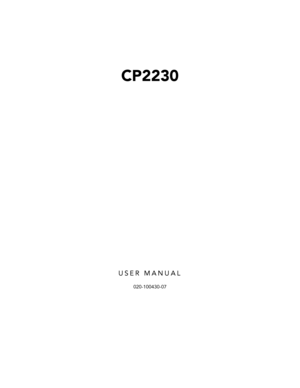 Page 3CP2230
USER MANUAL
020-100430-07 