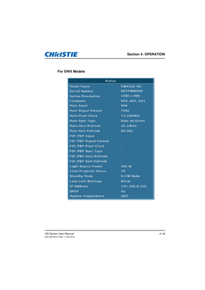 Page 52Section 4: OPERATION
GS Series User Manual020-000724-01 Rev. 1 (05-2014)4-18
 
For DWX Models 