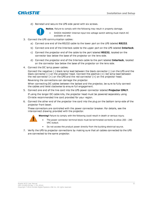 Page 21d) Reinstall and secure the LPS side panel with six screws.
Notice. Failure to comply with the following may result in property damage.
