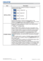 Page 8179020-000661-03 Rev. 1 (09-2014)DWU951/DHD951/DWX951/DXG1051/ 
DWU851/DHD851/DWX851 Users Manual - Operating Guide
Item Description
INSTALLATION
,167$//$7,21VHWWLQJ
 )5217(6.723

Ú
 5($5(6.723

Ú
 5($5&(,/,1*

Ú
 )5217&(,/,1*

,167$//$7,21GLDORJDQGSUHVVWKHENTEREXWWRQRIWKHUHPRWH
FRQWURORUWKHINPUTEXWWRQRIWKHSURMHFWRUWRH[HFXWH
STANDBY MODE
1250$/DQG32:(56$9(
1250$/
Ù32:(56$9(
:KHQ32:(56$9(LVVHOHFWHGWKHSRZHUFRQVXPSWLRQLQWKH
RZ
