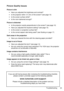 Page 2323Troubleshooting
PictureQualityIssues
Pictureisdim
•Haveyouadjustedthebrightnessandcontrast?
•Istheprojectorwithin12(4m)ofthescreen?(seepage10)
•Isthescreensurfacewhite?
•Istheroomdarkenedenough?
Pictureisdistorted
•Istheprojectorexactlyperpendiculartothescreen?(seepage10)
•Haveyouadjustedthekeystonesetting?(seepage15)
•Isthescreenorprojectionsurfaceflat?
•Isthecorrectaspectratiobeingused?(seeScalingonpage17)
Darkareasintheprojection
•Haveyoucleanedthelenswiththecleaningpaperprovided?
Imageisoutoffocus...