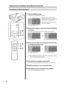 Page 24
24
LAMPTEMPSTAND BYOPERATE
MENUEXIT
ENTER
4
4
ON
ENTER
OFF
FOCUSTEST
MENUEXIT
PRESETHIDE
LIGHT
OPERATE
1, 6
1, 6 2, 3
2, 3
1Press the [MENU] button
●
 The main menu is displayed on the screen.
2Press [ 5/∞ ] to select a main menu item and [ENTER]
to confirm
● The “Information” menu does not have a setting menu (submenu).
3Press [ 5/∞ ] to select an adjustment item and [ 2/3 ]
to change the setting value
4After setting is completed, press [EXIT]
● Each time you press the button, the menu returns to the...