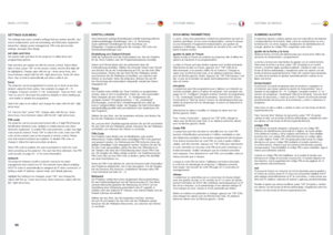 Page 6666
englishdeutschfrancaisespañol
SETTINGS SUB MENU
The settings sub menu contains settings that are system specific, and source independent, such as networking, and third party equipment interaction, display power management, PIN code and security settings, amongst other things .
set date and timeSet system date and time for the projector to utilise timer and programming options . 
Date and time are easiest set with the remote control  . Select either date or time, press “OK” on the remote control, and...