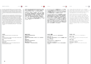 Page 2626
english中文
日本語 한국어\fEMOTE CONT\fOL
遥控器
リモコン리모컨
POWE\f
Switches .the .projector .between .on .and .standby .modes  .
AUTOAdjusting .the .projector .to .display .a .correct .image, .including .position,.
width, .height .and .overall .stability  .
INFODisplays .source .and .projector .status .on .screen  .
BACKLIGHTSwitches .the .backlight .on .and .off  ..The .backlight .will .switch .off.
automatically .after .ten .seconds  .
电源 (POWE\f)将投影机在开机和待机模式间切换。
自动 (AUTO)调整投影机以显示合适的图像，包括位置、宽度、高度和整体稳
定性。
信息...