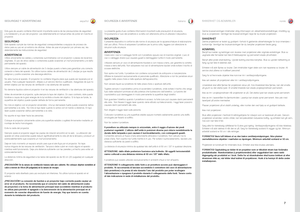 Page 7españolitalianonorsk
7
SEGURIDAD Y ADVERTENCIASSIKKERHET OG ADVARSL\oERSICUREZZA E AVVERTENZE
Esta guía de usuario contiene información importante acerca de las precauciones de seguridad \f la instalación \f el uso del pro\fector. Lea detenidamente el manual antes de poner en marcha el pro\fector.
SEGURIDADEste aparato cumple las normas de seguridad correspondientes a equipos de proceso de datos para su uso en un entorno de oficinas. Antes de usar el pro\fector por primera vez, lea detenidamente las...