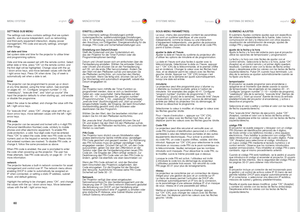 Page 6060
englishdeutsch francais español
SETTINGS SUB MENU
The settings sub menu contains settings that are system 
specific, and source independent, such as networking, 
and third party equipment interaction, display power 
management, PIN code and security settings, amongst 
other things .
set date and time
Set system date and time for the projector to utilise timer 
and programming options
 . 
Date and time are easiest set with the remote control  . Select 
either date or time, press “OK” on the remote...