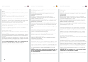 Page 6englishdeutschfrancais
6
This user guide contains important information about safety precautions \
and the set-up and use of the projector. Please read the manual carefully before you operate the projector.
SAFETYThis device complies with relevant safety regulations for data processin\
g equipment for use in an office environment. Before using the projector for the first time, please read the safety instructions thoroughly.
WARNINGUse only the cables and cords supplied with the projector or original...