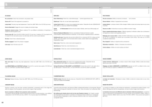 Page 60
englishdeutschfrancais
60

NO IMAGE
No connection: Check if all connections  are properly made. 
Source off: Check if the equipment is powered on.
Lamp dead: The lamp may need replacement. Check the LAMP TIME in the UTILITIES sub menu.
Source hibernated: Engage the source to display and activate image.
Notebook  external  screen:  Different  notebook  PC’s  use  different  combinations  of  keystrokes  to enable the external graphics port.
Source scan off: Check SOURCE SCAN in the SET UP sub menu. If...