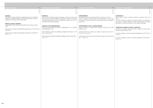 Page 10
englishdeutschfrancaisespa
ñol
10

WARNINGThis product contains chemicals, including lead, known to the State of California to cause birth defects or other reproductive harm. Recycle properly, do not dispose of in ordinary waste!” 
REMOTE CONTROL WARNINGLaser radiation class II product; wavelength 670nm; maximum output 1mW.
Remote control complies with applicable requirements of 21 CFR 1040.10 and 1040.11. 
Remote control complies with applicable requirements of EN 60 825-1: 1994 + A11
SAFETY &...