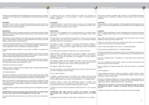 Page 7
españolitalianonorsk


SEGURIDAD Y ADVERTENCIASSIKKERHET OG ADVARSLERSICUREZZA E AVVERTENZE
Esta guía de usuario contiene información importante acerca de las precauciones de seguridad y la instalación y el uso del proyector. Lea detenidamente el manual antes de poner en marcha el proyector.
SEGURIDADEste  aparato  cumple  las  normas  de  seguridad  correspondientes  a  equipos  de  proceso  de datos  para  su  uso  en  un  entorno  de  oficinas.  Antes  de  usar  el  proyector  por  primera  vez,...