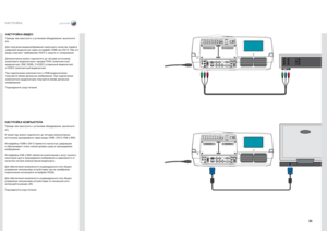 Page 3535
русскийНАСТРОЙКАНАСТРОЙКА ВИДЕО
Прежде чем приступ\Дить к установке оборудования, выключите\Д 
его .
Для получения видеоизобр\Дажения наилучшего качества подайте 
цифровой видеосигн\Дал через интерфейс\Д HDMI или DVI-D  . Оба эти 
входа отвечают требов\Даниям HDCP о защит\Де от копирования .
Дополнительно можно подключить до четыре\Дх источников 
аналогового видеосигнала к в\Дходам YPbPr (компонентный 
видеосигнал), BNC \Д(RGB), S-VIDEO (от\Ддельный видеосигна\Дл)  
и VIDEO (композитный видеоси\Дгнал)...