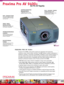 Page 1Proxima Pro AV 9400+
the Pro AV flagship
PROXIMA PRO AV 9400+
Proxima’s Pro AV 9400+ is the premier projector for integration into boardrooms,
conference rooms, control centers, and more. The 9400+ delivers a perfect combination of
brightness, resolution, connectivity, and flexibility. Installation is easy virtually anywhere, in
any room, thanks to the power lens shift and variety of optional lenses. On-board HDTV
and digital connectivity ensure compatibility with all the latest standards. When you’re...
