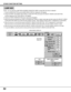 Page 5252
OTHER FUNCTION SETTING
MAIN MENU DISPLAY
SETTING
DISPLAY NOTE: Do not reset the LAMP REPLACEMENT MONITOR TIMER, except after the lamp is replaced.
1. Press the MENU BUTTON and the MAIN MENU DISPLAY dialog box will appear.
2. Press the POINT LEFT/RIGHT BUTTON(s) to select SETTING and press the SELECT (REAR CLICK) BUTTON.
Another dialog box SETTING DISPLAY will appear.
3. Press the POINT DOWN BUTTON and a red arrow will appear.
4. Move the arrow by pressing the POINT UP/DOWN BUTTON(s) to select Lamp age...