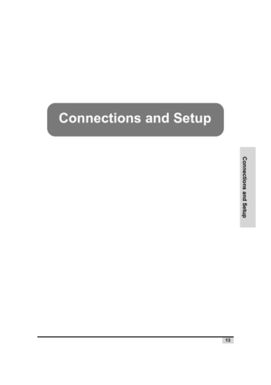 Page 14Connections and Setup
13
Connections and Setup 