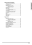 Page 7INTRODUCTION
5
Easy to Use Functions
Selecting the Picture Display Mode ................................. 40
H-V Position Function ...................................................... 43
White Enhance ................................................................ 45
Selecting the Economy Mode.......................................... 45
     Setting the Power Save....................................... 45
Automatic Power Off Function ......................................... 46
Source Select...