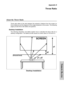 Page 56T
HROW
 R
ATIO
Appendix D
Throw Ratio
About the Throw Ratio
Throw ratio refers to the ratio between the projector’s distance from the screen (or
throw distance) and the diagonal of the image projected on the screen. The following
pages provide throw ratio tables and graphics.
Desktop Installation
The following illustration and tables explain how to calculate the throw ratio for a
desktop configuration. The tables provide values for screen ratios of 16:9 and 4:3.
Desktop Installation
SCREEN
z1
z2
(Ground...