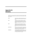 Page 233Appendix B:
Glossary
Telephony terms, such as station side, CO, single-line, hunt group, pilot number, pickup 
group, coverage path, hookflash, call forward ring-no-answer, call forward busy, DTMF, 
and tone patterns.
RJ-XXRegistered Jacks. Telephone and data plugs that are reg-
istered with the Federal Communications Commission 
(FCC).
RJ-11Telephone jack (or plug) commonly used to connect 
telephones, modems, and fax machines. The red and 
green pair carry the conversation for one line. The black 
and...