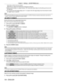 Page 104Chapter 4 Settings — [3D SETTINGS] menu
104 - ENGLISH
Select [9] or [10] for the first projector.
Select [6], [7], or [8] for the second and subsequent projectors.
 fStereo synchronization is a signal having a 

  50   % duty cycle where High is for the left eye and Low is for 
the right eye.
 f “H” is output to the 3D image display and “L” is output to the 2D image display from the terminal for which 
3D trigger output is selected.
Note
 f [11] in [3D SYNC MODE] is the setting when the 3D IR transmitter...