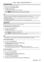 Page 133Chapter 4 Settings — [PROJECTOR SETUP] menu
ENGLISH - 133
[STANDBY MODE]
Set the power consumption during the standby.
1) 
Press 
 as to select [STANDBY MODE].
2)
 
Press 
 qw to switch the item.
 fThe items will switch each time you press the button.
[NORMAL] Select this item to use the network function during standby.
[ECO] Select this item to reduce power consumption during standby.
Note
 fWhen [ECO] is set, the   AC voltage monitor function, the network function, the  terminal, and part of the RS -...