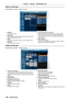 Page 166Chapter 4 Settings — [NETWORK] menu
166 - ENGLISH
[Basic control] page
Click [Projector control] → [Basic control].
1
2
3
4
6
5
1 [POWER]
T
urns on/off the power.
2
 
[SHUTTER]
Switches whether to use the shutter function (enabled (shutter: 
closed)/disabled (shutter: open)).
3

 
[OSD]
Switches on (display)/of

f (hide) the on-screen display function.
4
 
[SYSTEM]
Switches the system method. 5

 On-screen display of the projector
Displays the same items as shown on the on-screen display 
of the...