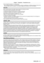 Page 21Chapter 1 Preparation — Precautions for use
ENGLISH - 21
 fDo not install the projector in a confined space.
When installing the projector in a confined space, provide air conditioning or ventilation separately . Exhaust heat 
may accumulate when the ventilation is not enough, triggering the protec\
tion circuit of the projector
.
Security
When using this product, take safety measures against the following inci\
dents.
 fPersonal information being leaked via this product
 fUnauthorized operation of this...