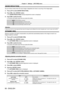 Page 88Chapter 4 Settings — [PICTURE] menu
88 - ENGLISH
[NOISE REDUCTION]
You can reduce noises when the input image is degraded and noise is occur\
ring in the image signal.
1) 
Press 
 as to select [NOISE REDUCTION].
2)
 
Press 
 qw or the  button.
 fThe 

[NOISE REDUCTION] individual adjustment screen is displayed.
3)
 
Press 
 qw to switch the item.
 fThe items will switch each time you press the button.
[OFF] No correction.
[1] Slightly corrects the noise.
[2] Moderately corrects the noise.
[3] Strongly...