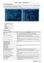 Page 163Chapter 4 Settings — [NETWORK] menu
ENGLISH - 163
Error information page
When [Error (Detail)] or [Warning (Detail)] is displayed in the [SELF TEST] display field of the [Projector status] 
screen, click it to display the content of the error/warning.
 fThe projector may go into the standby status to protect the projector de\
pending on the contents of the error

.
1
1 Self-diagnosis result display
Displays the item check results.
[OK]:
Indicates that operation is normal.
[F
AILED]:
Indicates that there...