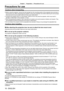 Page 18Chapter 1 Preparation — Precautions for use
18 - ENGLISH
Precautions for use
Cautions when transporting
 fBefore using the projector , remove the dust sponge from the mounting portion of the projection len\
s and store it 
for the future use. When transporting the projector, remove the projection lens before attaching the dust sponge. 
Otherwise dust will accumulate inside and may cause malfunctions.
 f T

ransport the projector with 2 or more people. Failure to do so may drop the projector , which may...