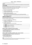 Page 70Chapter 4 Settings — [PICTURE] menu
70 - ENGLISH
*1 
When [RGB1 INPUT SETTING] is set to [Y/C] (Æ page 82)
Attention
 
f When this is set for an input signal with less noise, the image may look dif
ferent from what it originally was. In such a case, set it to [OFF].
[TV-SYSTEM]
(Only when the  terminal or *1 terminal is selected)
The projector will automatically detect the input signal, but you can set the color system manually when an 
unstable signal is input. Set the color system to match the input...