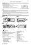 Page 26Chapter 1 Preparation — 
About your projector
26 - ENGLISH
Attention
 
f Do not drop the remote control.
 
f Avoid contact with liquids or moisture.
 
f Do not attempt to modify or disassemble the remote control.
 
f Please observe the following contents that are described on the back  of the remote 
 
control unit (see the right picture).
    1. Do not use a new battery together with an old battery.
    2. Do not use unspecified batteries.
    3. Make sure the polarities (+ and -) are correct when...